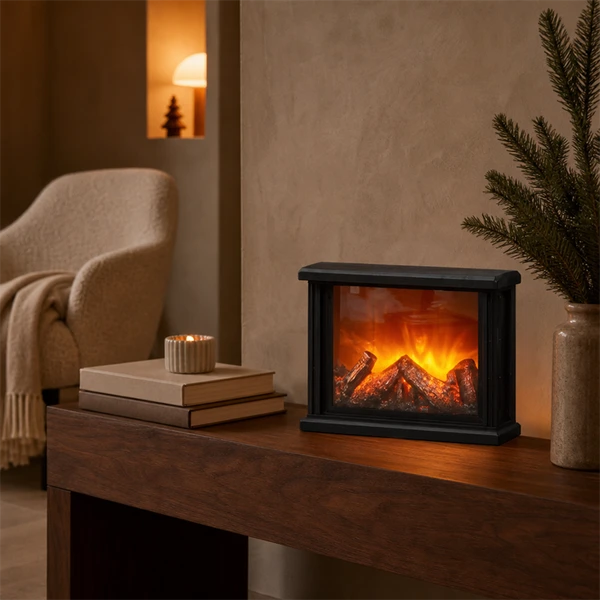 Battery Operated Fireplace Shaped LED Lamp