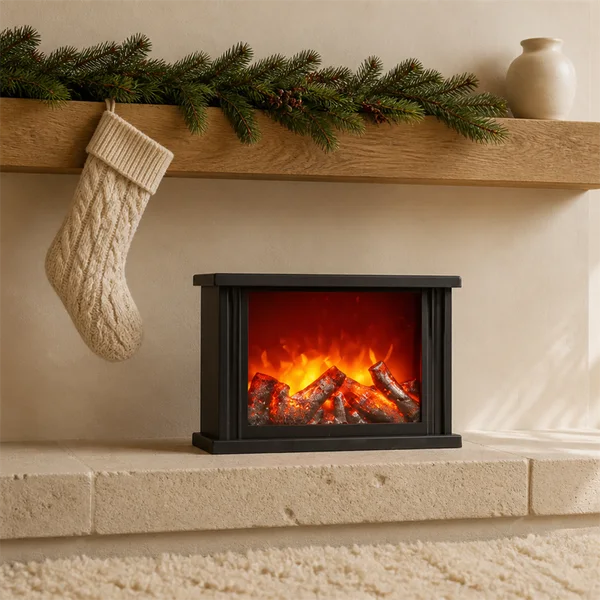 Battery Operated Fireplace Shaped LED Lamp