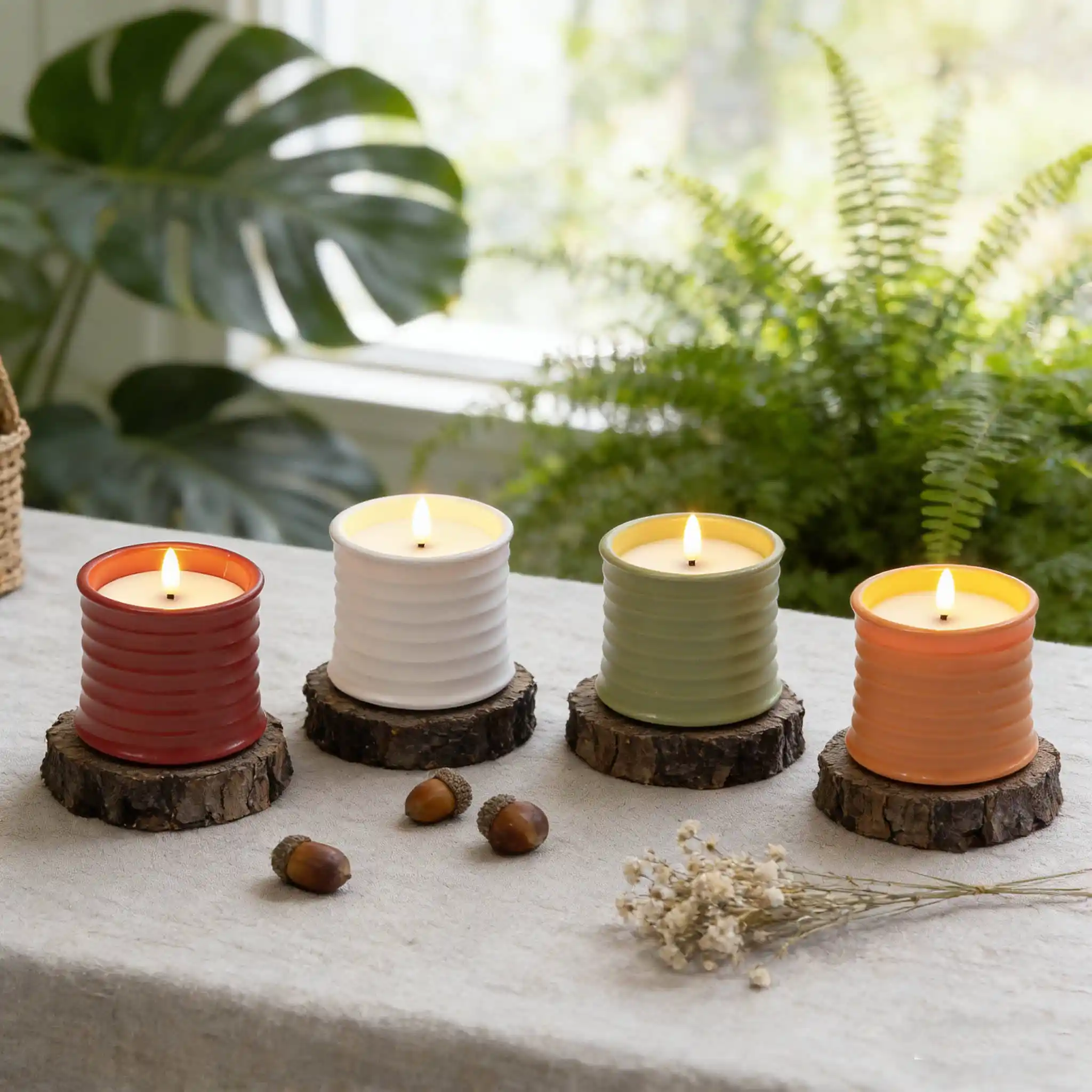 Modern Flameless LED Pillar Candle Plastic Decorative Light with Remote Control