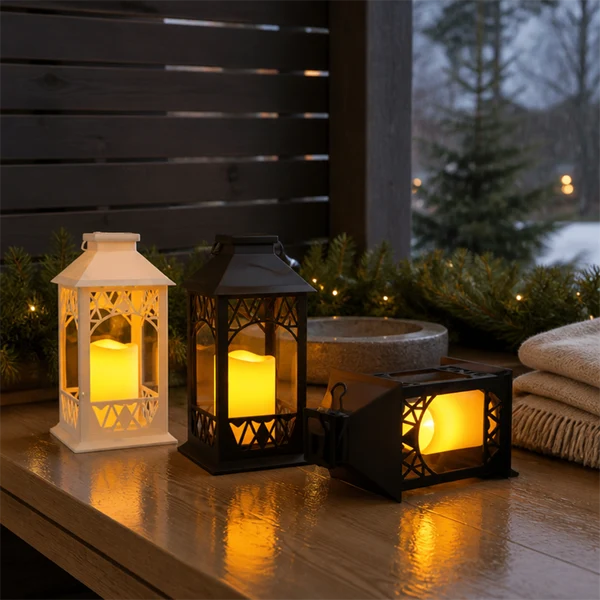 Outdoor LED Solar Lanterns Flameless Decorative Light for Home and Wedding