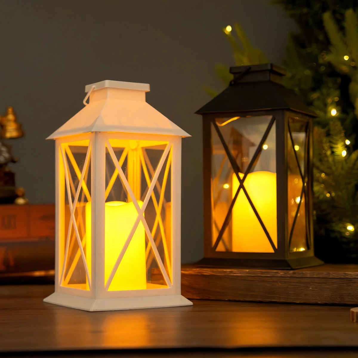 Outdoor Solar LED Lantern Flameless Decorative Light for Home and Wedding Decoration