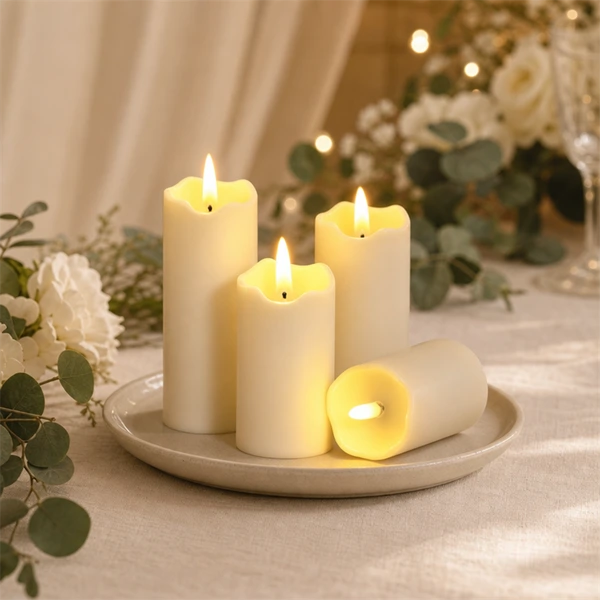 Realistic Flickering LED Pillar Candles for Wedding and Home Decoration