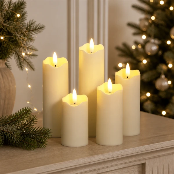 Realistic Flickering LED Pillar Candles for Wedding and Home Decoration