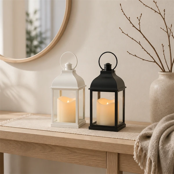 Wedding Outdoor LED Lantern Battery Powered Flameless Warm Yellow Glow