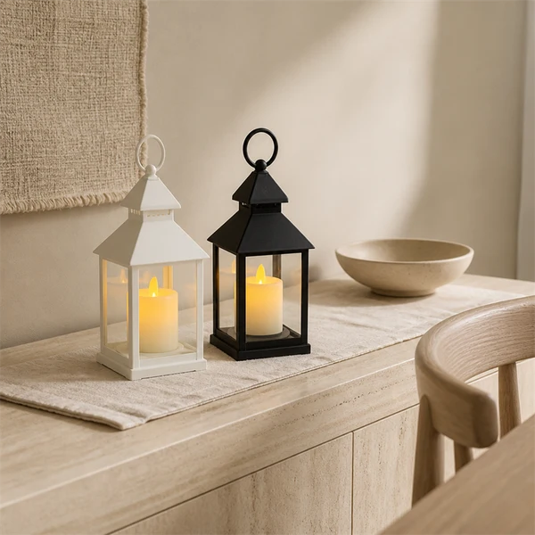 Wedding Outdoor LED Lantern Battery Powered Flameless Warm Yellow Glow