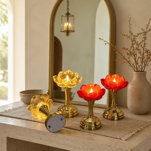 LED Lotus Light Battery Powered Flower Butter Lamp