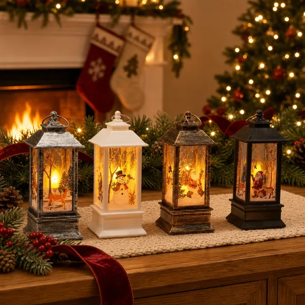 LED Mini Christmas Lights Glowing Flame Decorative Lantern Ornament