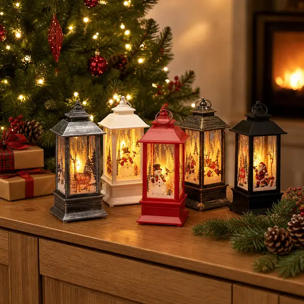LED Mini Christmas Lights Glowing Flame Decorative Lantern Ornament