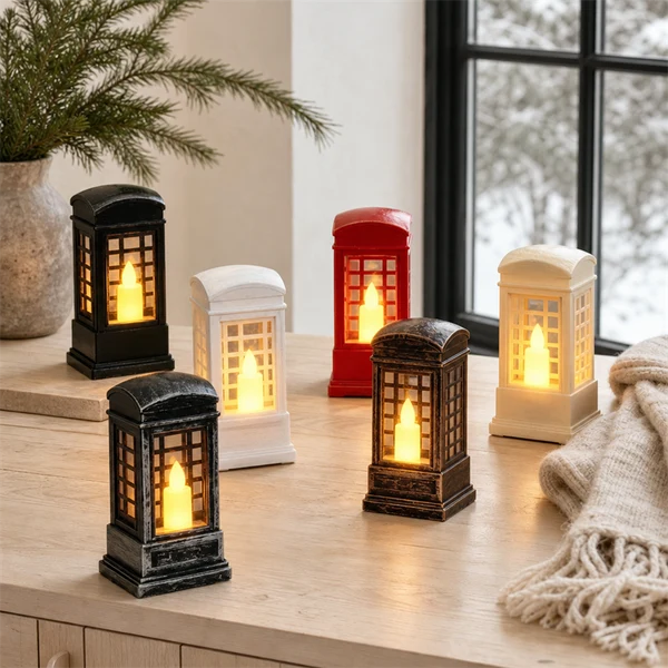 LED Phone Booth Style Decorative Lamp