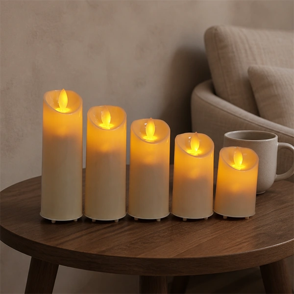 Rechargeable LED Pillar Candles USB Warm White Decorative Light