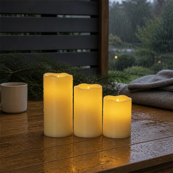 Waterproof Realistic LED Pillar Candles for Christmas & Holidays